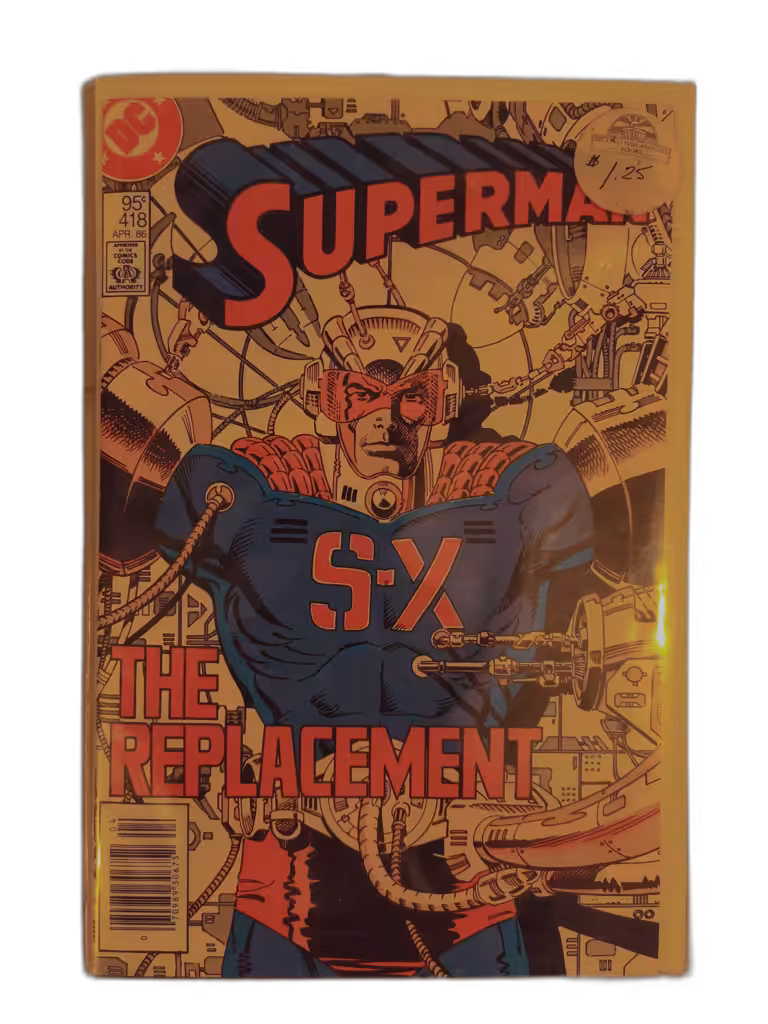Couverture comic book Superman 418 DC Comics S-X The Replacement avril 1986