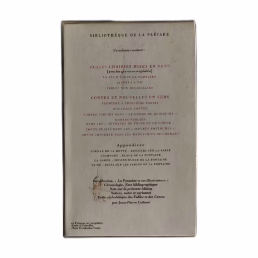 Œuvres Complètes I La Fontaine - Fables Contes - Bibliothèque de la Pléiade NRF