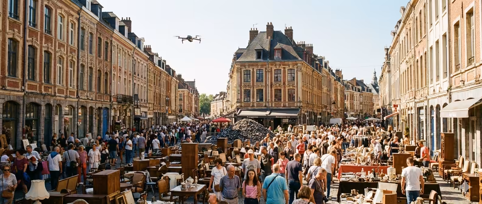 Rue de Lille lors de la grande braderie