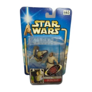 Figurine Star Wars Obi-Wan Kenobi de face dans son blister Hasbro 2002