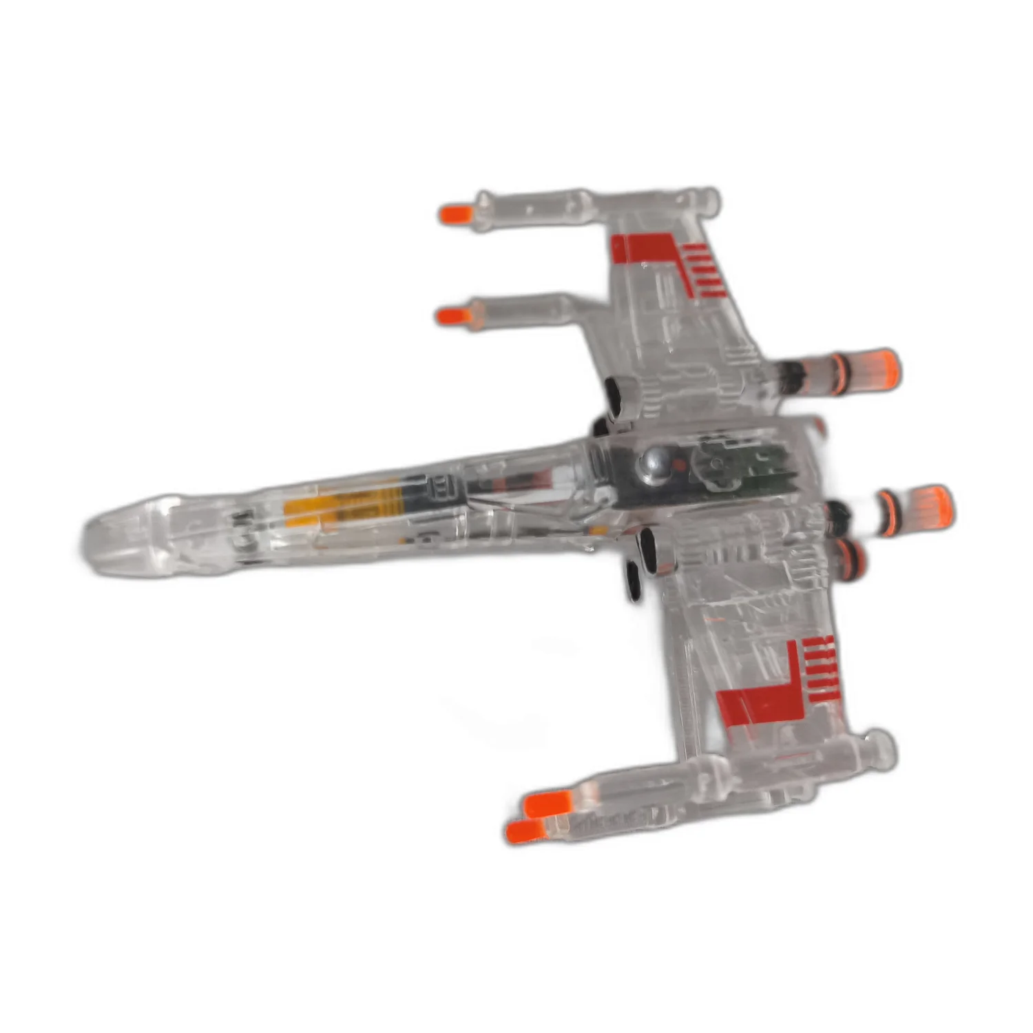 Vaisseau Star Wars X-Wing transparent Action Fleet vu de dessous avec vis apparentes