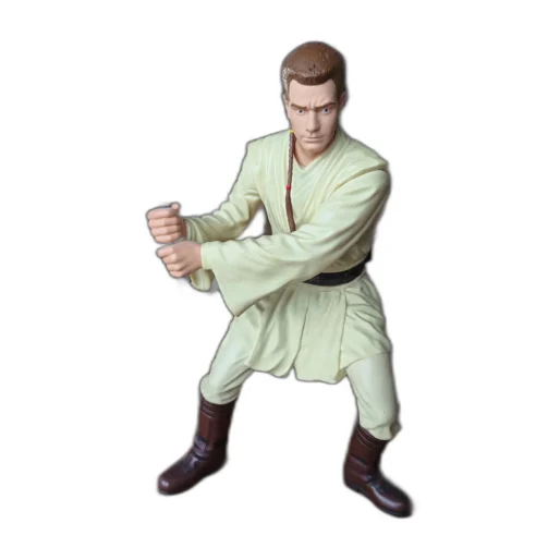 Gros plan de face sur la figurine vintage Obi-Wan Kenobi Episode I en loose