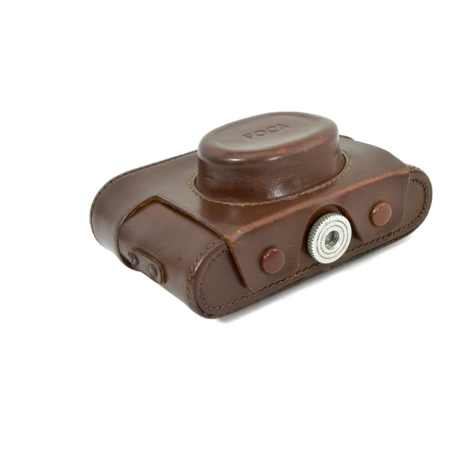 Étui en cuir marron d