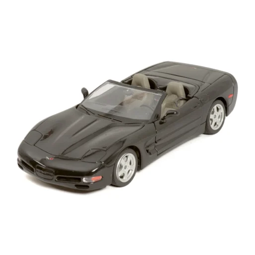 Vue avant de la miniature Bburago Chevrolet Corvette C5 cabriolet noir 1/18