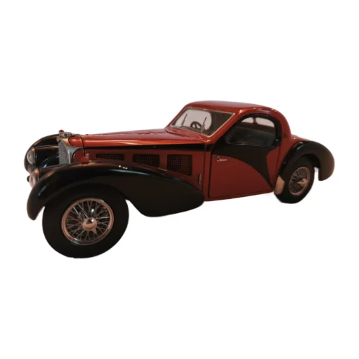 Voiture miniature Bugatti Type 57SC 1936 rouge et noire par Franklin Mint