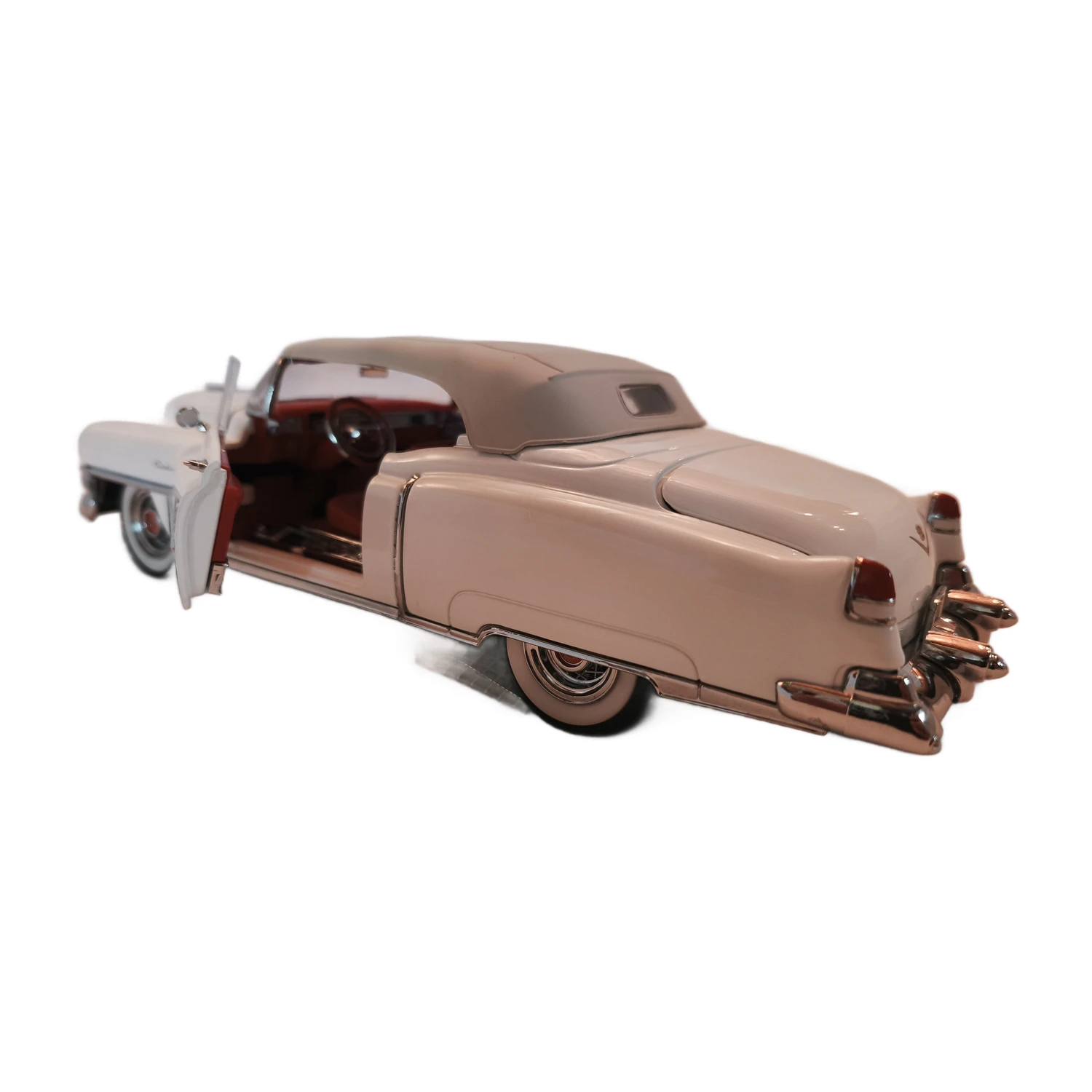 Vue arrière de la Cadillac Eldorado 1953 miniature avec portière conducteur ouverte montrant l