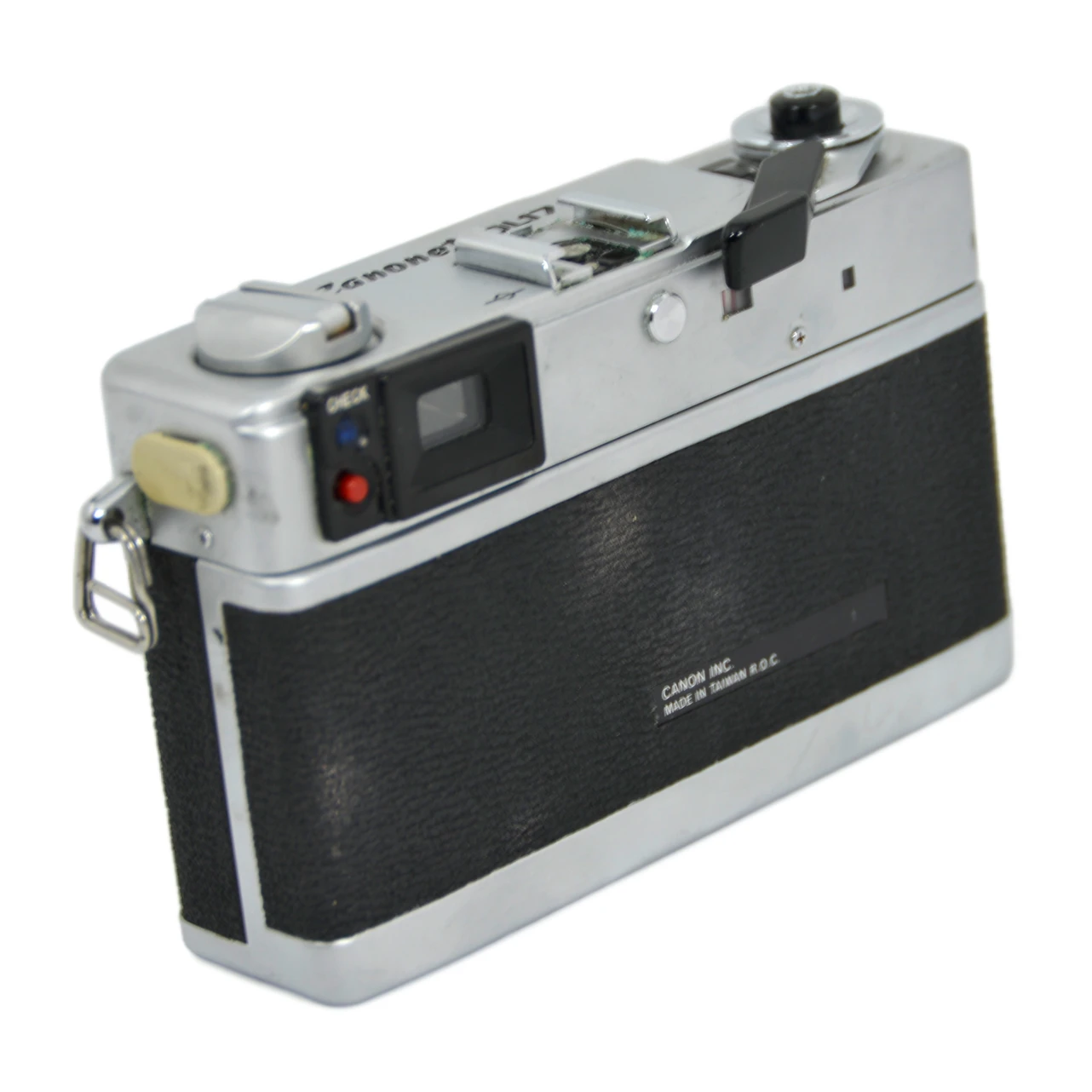Vue arrière du Canon Canonet G-III QL17 montrant le viseur