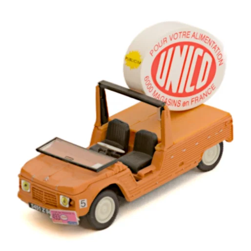Voiture miniature Citroën Méhari Unico orange de profil