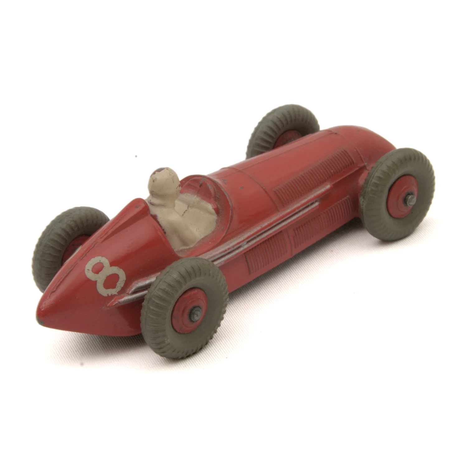 Voiture de course miniature Dinky Toys 23F Alfa Romeo rouge vue de dessus