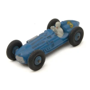 Miniature Dinky Toys 23H Talbot-Lago bleue numéro 3 vue de trois quarts avant