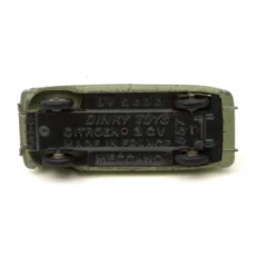 Châssis noir de la miniature Dinky Toys 557 avec inscriptions Citroën 3 CV