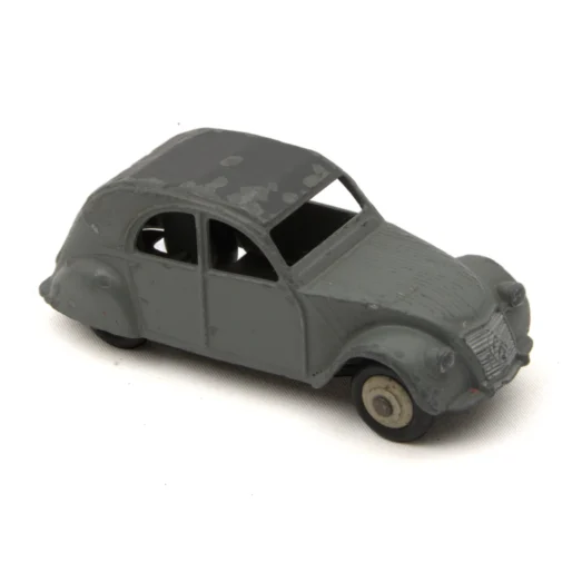 Miniature Dinky Toys Citroën 2CV grise vue de trois quarts avant