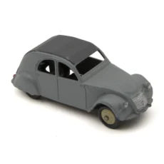 Miniature Dinky Toys Citroën 2CV grise vue de 3/4 avant avec éclats de peinture