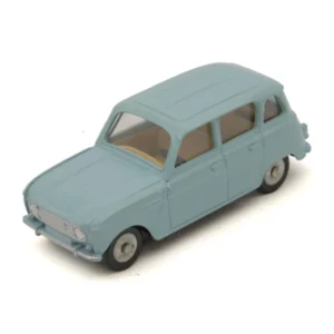 Miniature Dinky Toys Renault 4L bleu ciel vue de trois quarts avant