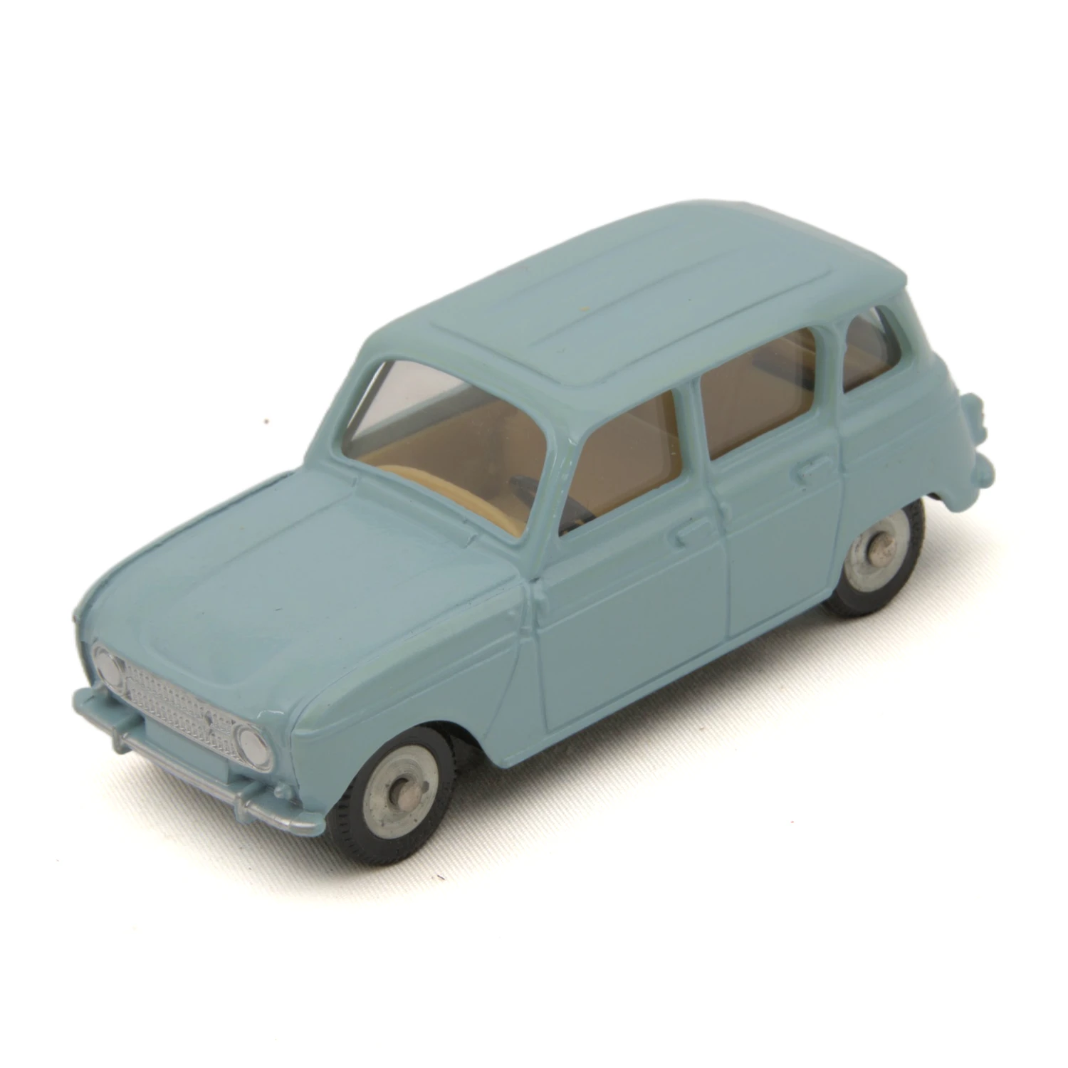 Miniature Dinky Toys Renault 4L bleu ciel vue de trois quarts avant