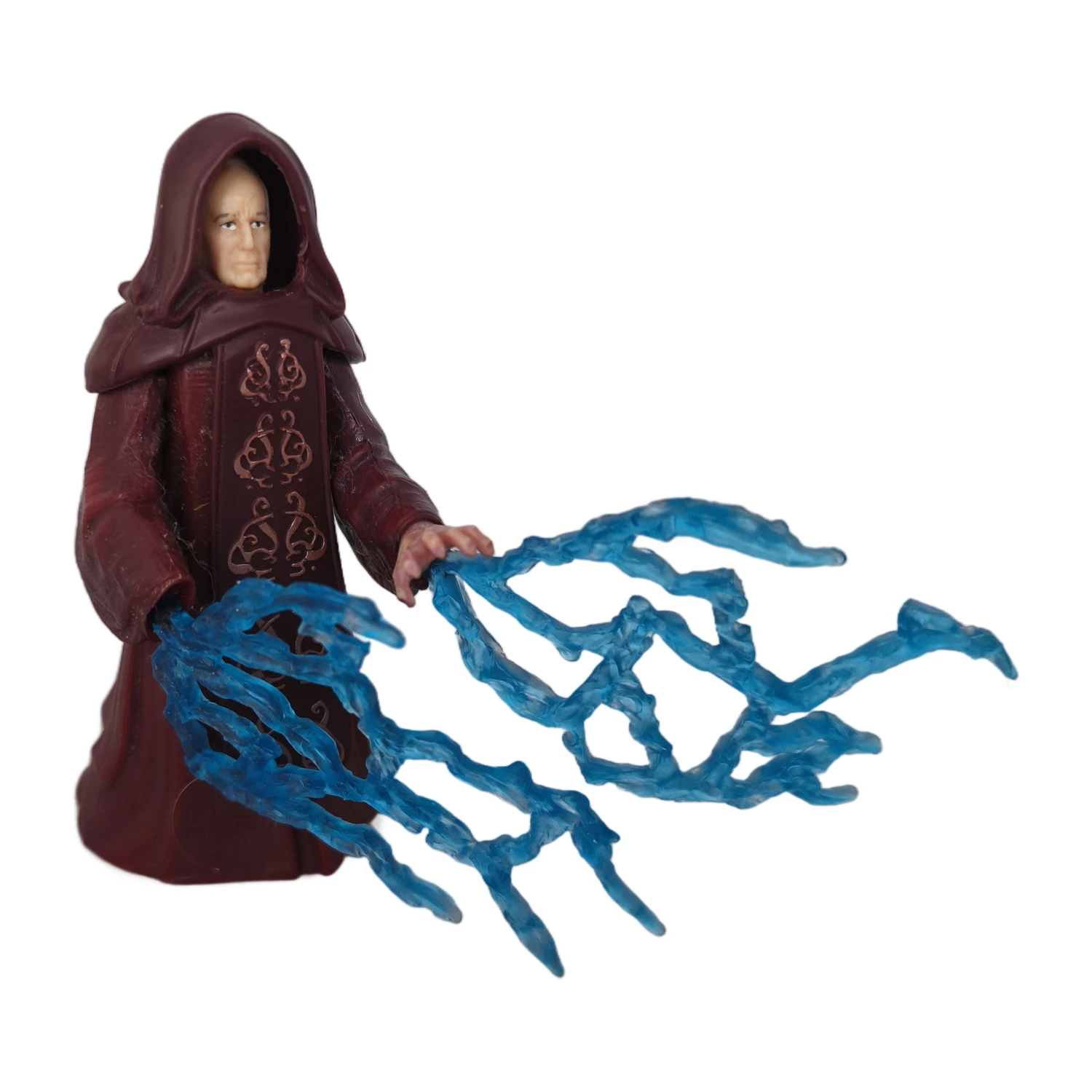 Figurine Star Wars Empereur Palpatine de face avec éclairs de Force bleus