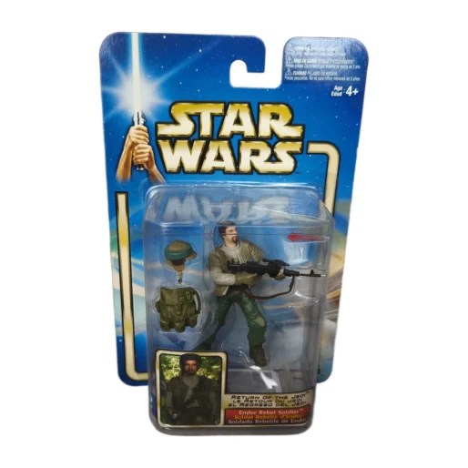 Face avant du blister de la figurine Star Wars Soldat Rebelle d'Endor par Hasbro