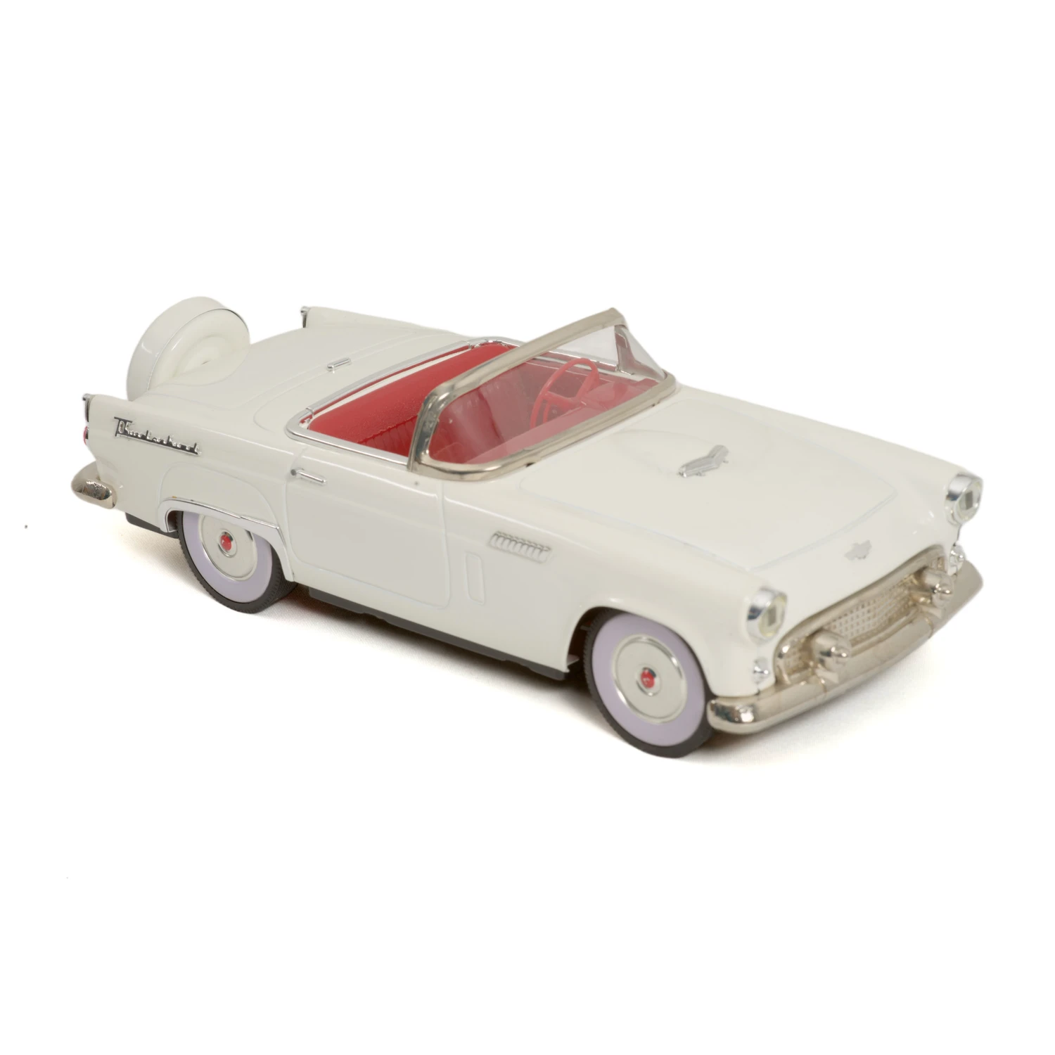 Voiture en tôle Ford Thunderbird blanche cabriolet profil
