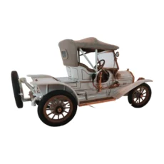 Vue arrière de la Cadillac Roadster 1910 miniature avec son étiquette d'origine
