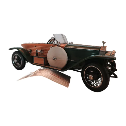 Vue de profil de la miniature Rolls Royce 1914 Boat Tail Speedster par Franklin Mint
