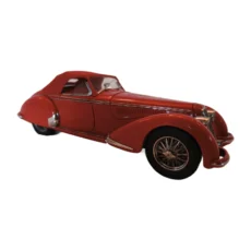 Miniature Franklin Mint Alfa Romeo 8C 2900B rouge vue de profil avec étiquette