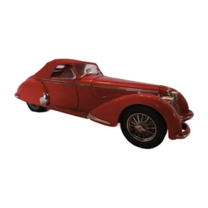 Miniature Franklin Mint Alfa Romeo 8C 2900B rouge vue de profil avec étiquette