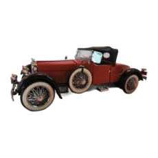 Vue de trois quarts avant de la miniature Stutz Black Hawk 1928 rouge et noire