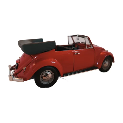 Vue arrière de la miniature VW Coccinelle Cabriolet avec étiquette d'origine