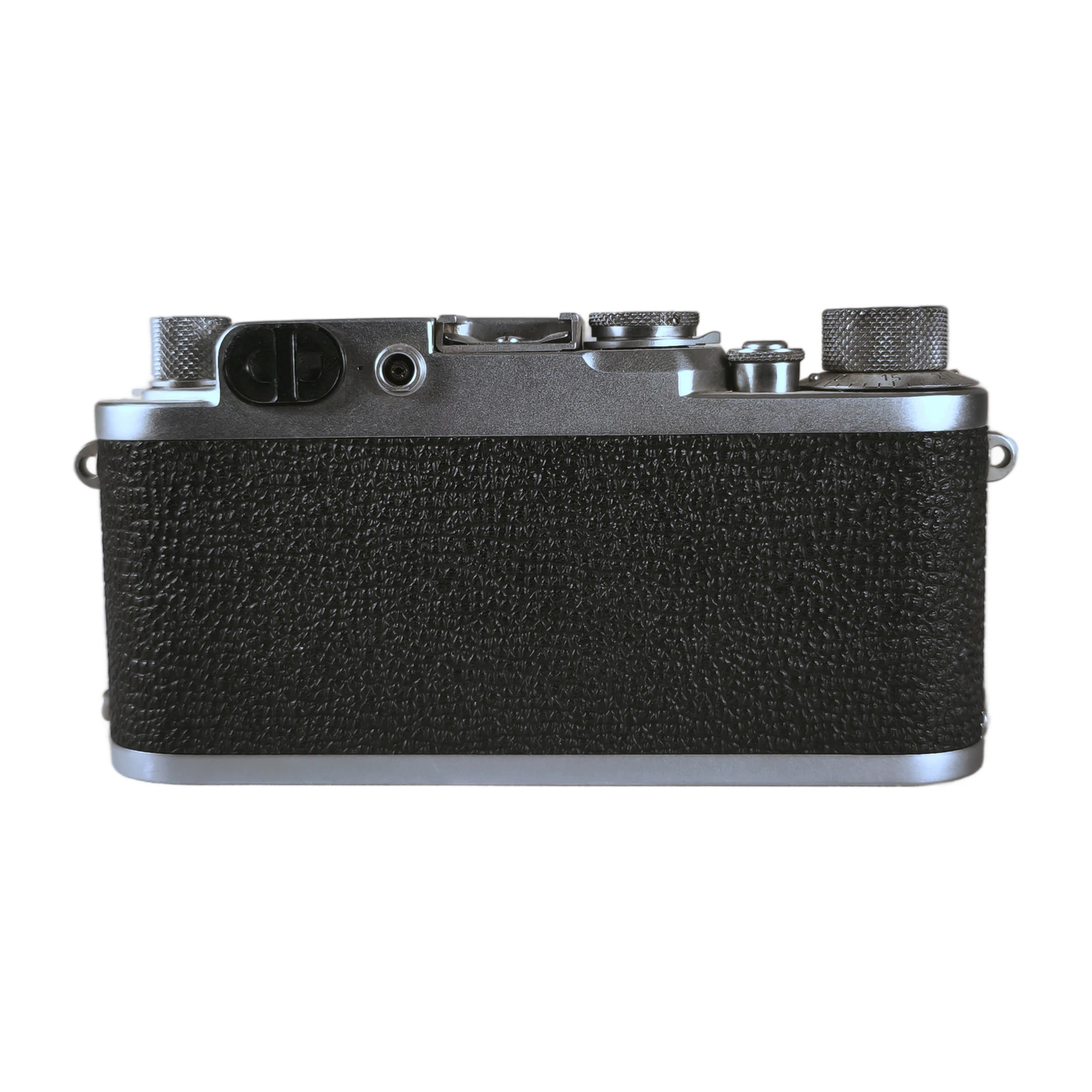 Vue de dessus du Leica IIf avec ses molettes de réglage et le numéro de série 787355