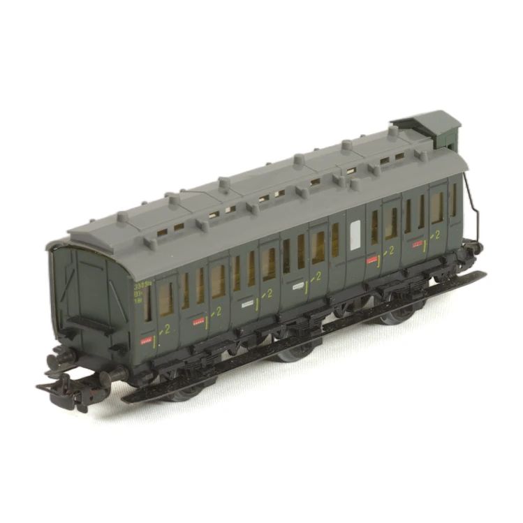 Voiture de voyageurs Märklin 4005 verte en métal avec vigie échelle HO