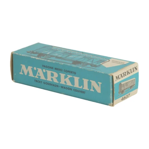 Boîte d'origine en carton bleu clair illustrée pour wagon Märklin 4637