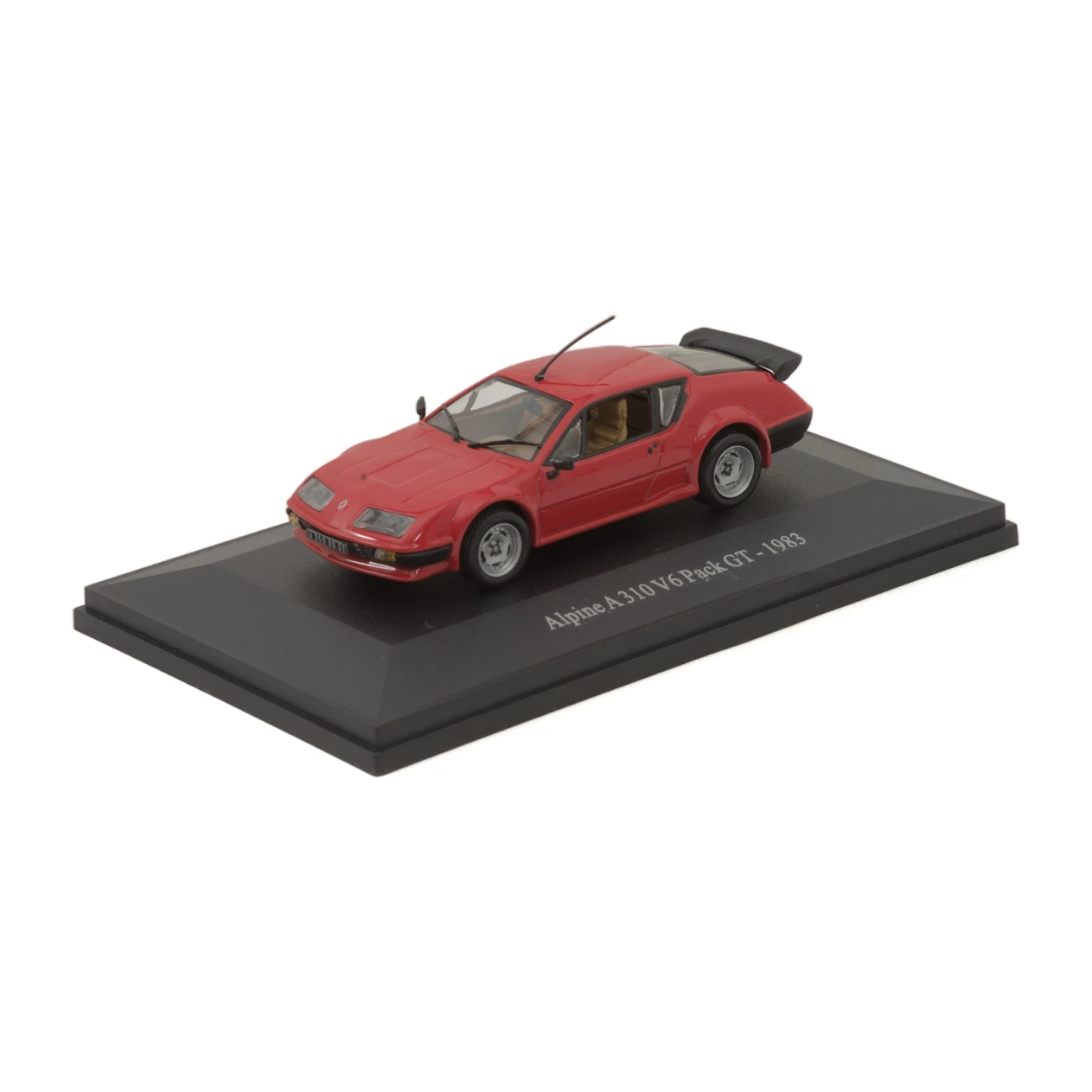 Voiture miniature Alpine A310 V6 Pack GT 1983 rouge sur son socle noir