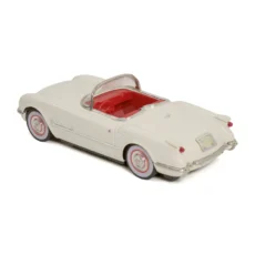 Vue de trois quarts arrière de la miniature Chevrolet Corvette 1953 avec intérieur rouge