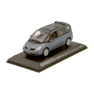 Miniature Renault Espace IV Initiale 2002 bleue sur socle vue de 3/4 avant