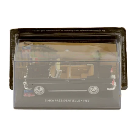 Voiture miniature Simca Présidentielle 1959 noire à l'échelle 1/43 dans sa boîte vitrine d'origine