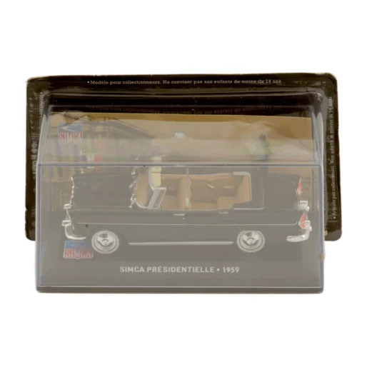 Voiture miniature Simca Présidentielle 1959 noire à l'échelle 1/43 dans sa boîte vitrine d'origine