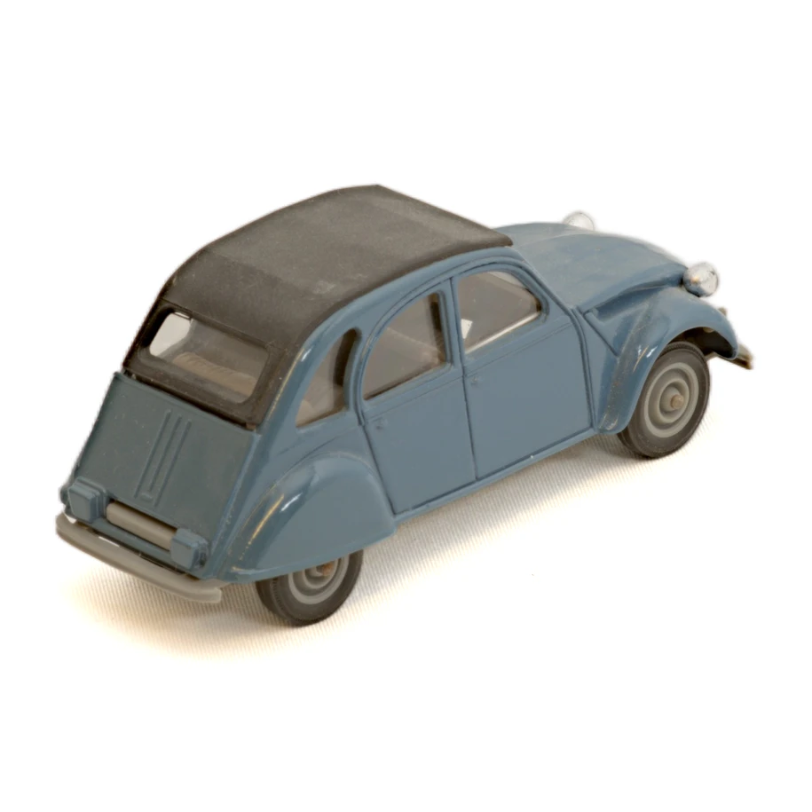 Miniature Solido Citroën 2CV6 bleue 1/43 vue de trois quarts arrière