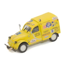 Voiture miniature Norev Citroën 2CV AZU jaune Créteil Soleil vue de trois quarts avant