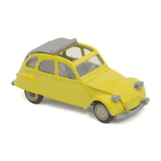 Miniature Norev Citroën 2CV 6 jaune vue de trois quarts avant