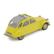 Miniature Norev Citroën 2CV 6 jaune vue de trois quarts arrière