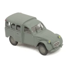 Miniature Norev Citroën 2CV AZU fourgonnette grise 1/87 vue de trois quarts avant