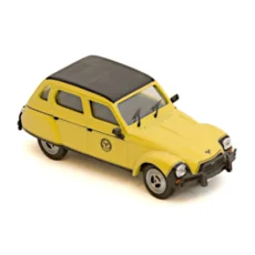 Miniature Norev Citroën Dyane Capra 1/43 jaune vue de trois quarts avant