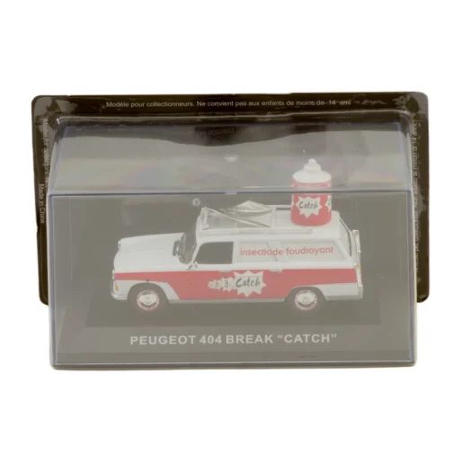 Voiture miniature Peugeot 404 Break Catch 1/43 dans sa boîte vitrine d'origine avec socle