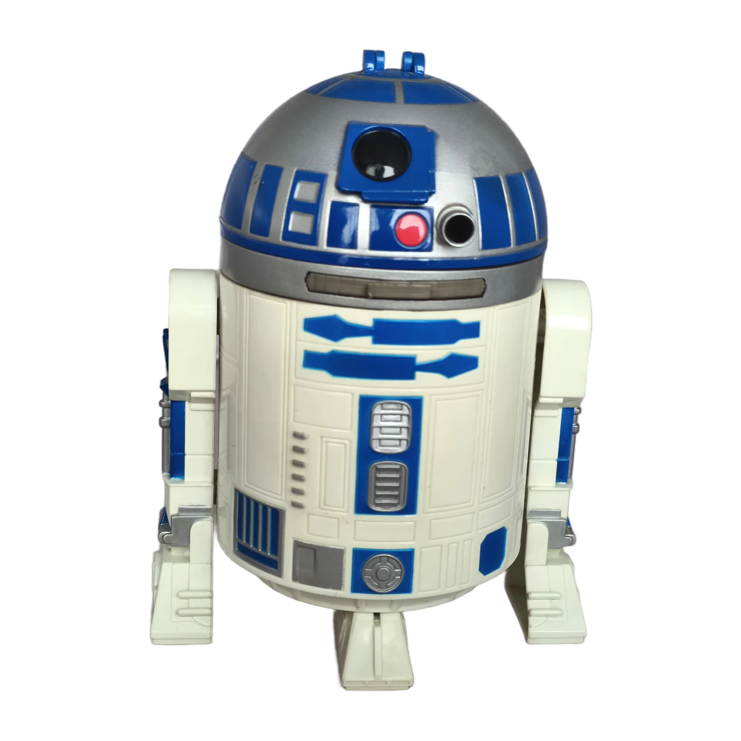 Tirelire R2-D2 Star Wars en plastique vue de face avec fente visible