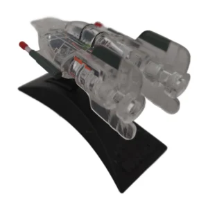 Vaisseau Star Wars A-Wing transparent de dos sur son socle