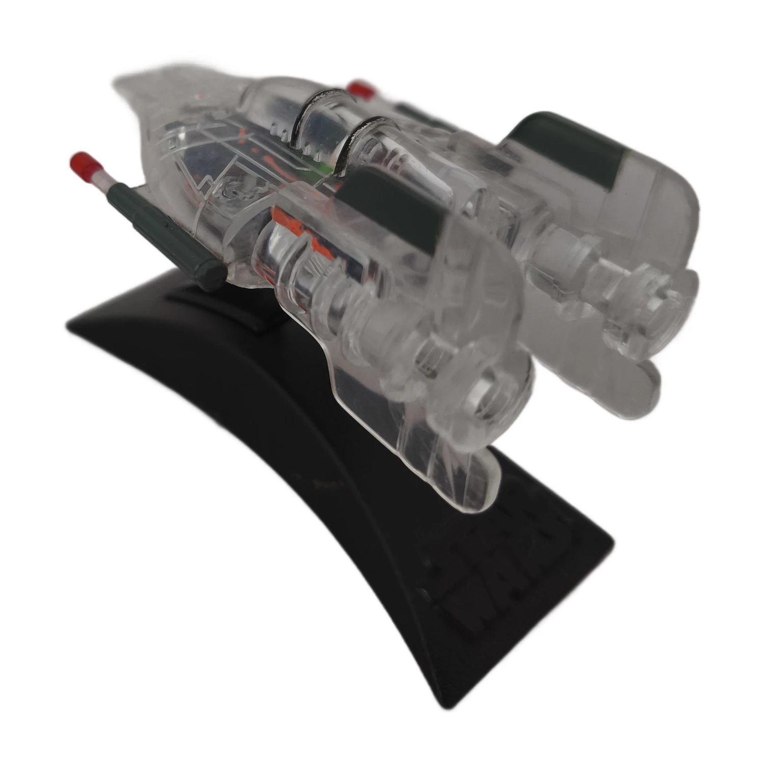 Vaisseau Star Wars A-Wing transparent de dos sur son socle