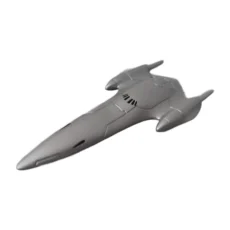 Vue de dessus du vaisseau Naboo Royal Starship argenté Star Wars Galoob 1998