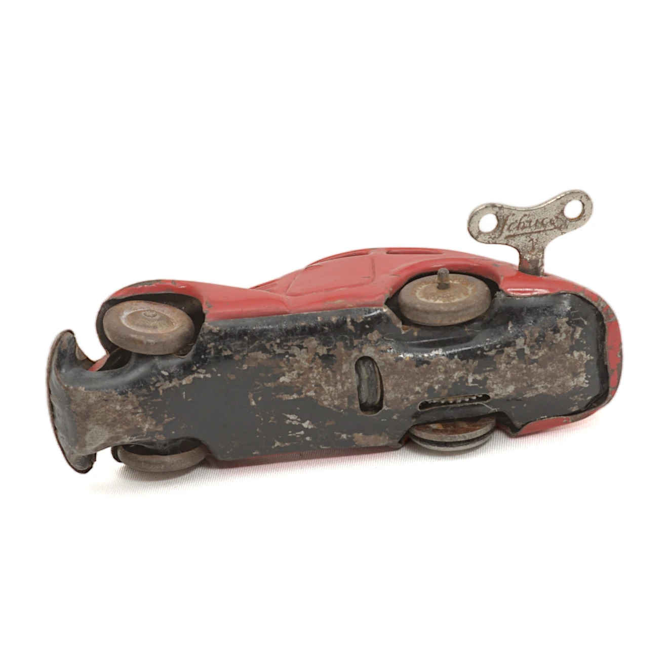 Châssis oxydé de la voiture Schuco Mirakocar 1001 avec emplacement roue anti-chute et clé Schuco