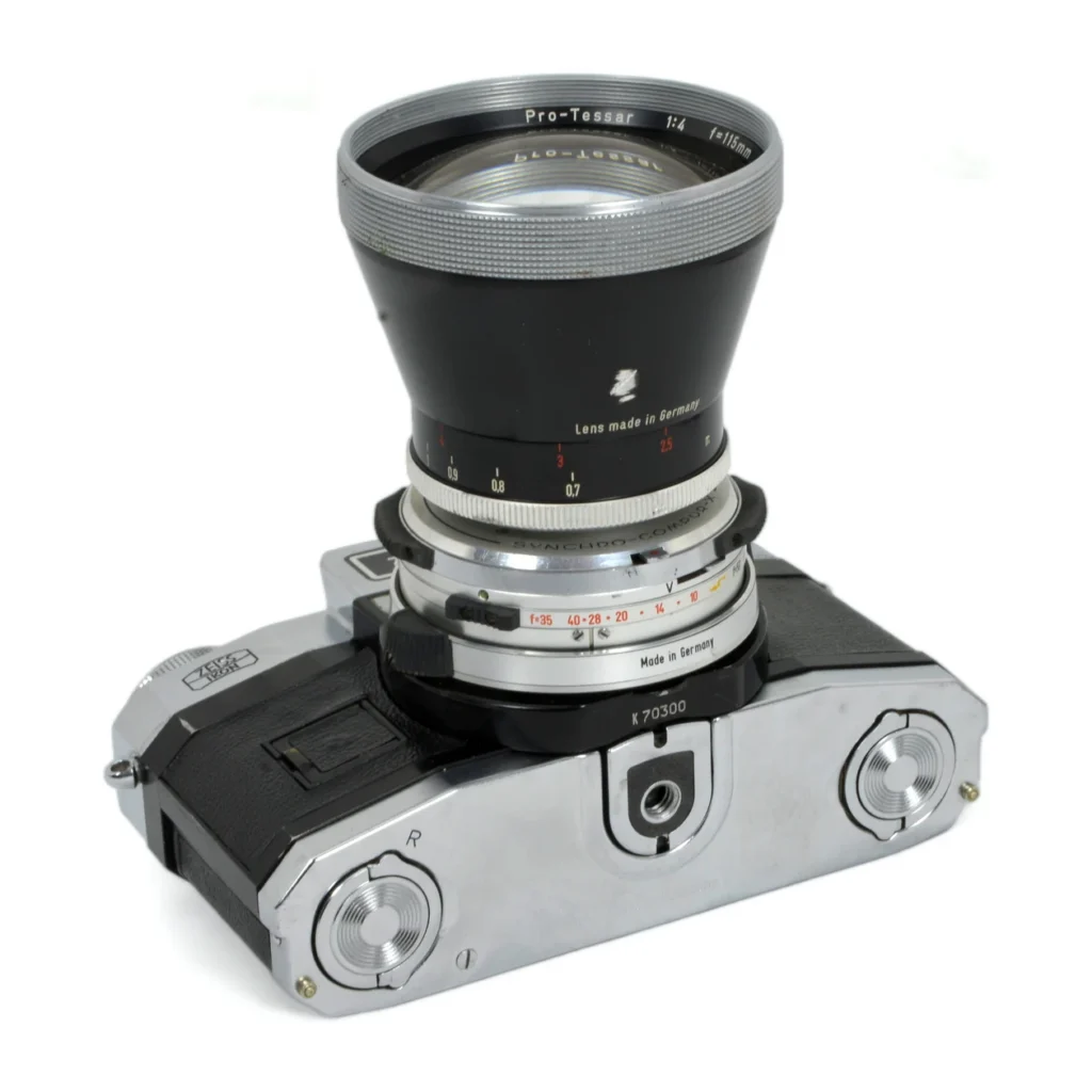 Appareil Photo Reflex Zeiss Ikon Contaflex S-matic avec Objectif Pro-Tessar 115mm f/4