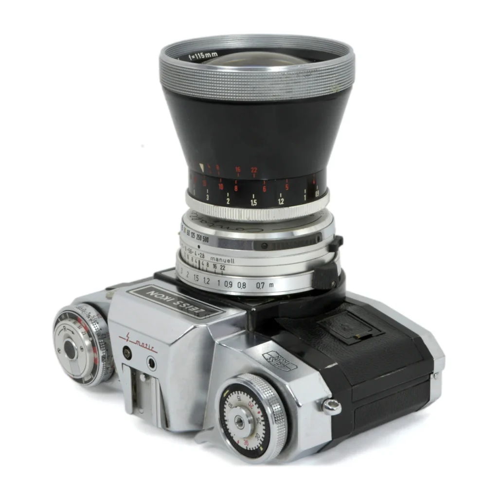 Appareil Photo Reflex Zeiss Ikon Contaflex S-matic avec Objectif Pro-Tessar 115mm f/4